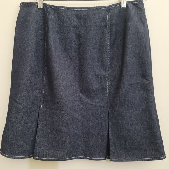 NINE & Company High Waist Pleated‎ Retro 80s y2k Casual Academia Denim Skirt 10 - Picture 9 of 12